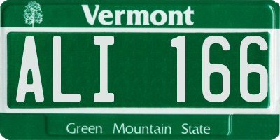 VT license plate ALI166