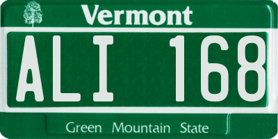 VT license plate ALI168