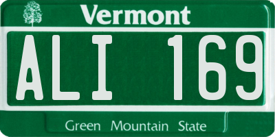 VT license plate ALI169