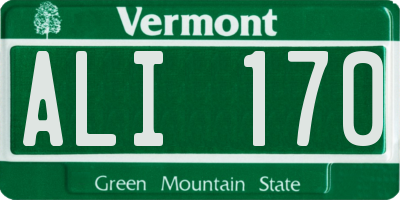 VT license plate ALI170