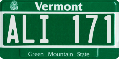 VT license plate ALI171