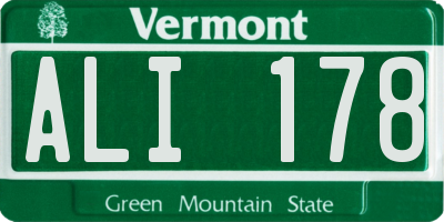VT license plate ALI178