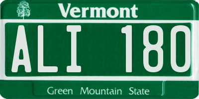 VT license plate ALI180