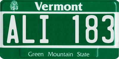 VT license plate ALI183