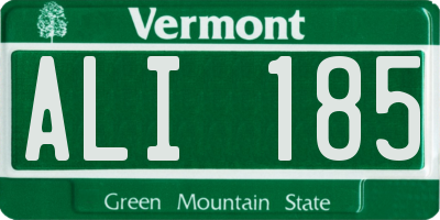 VT license plate ALI185