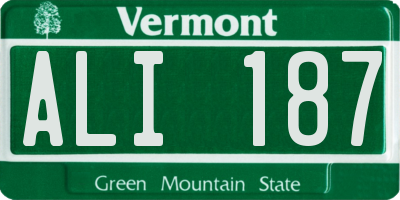VT license plate ALI187