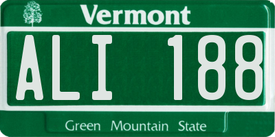 VT license plate ALI188
