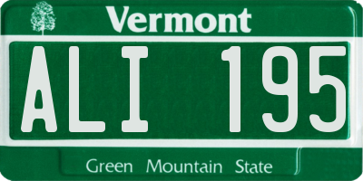 VT license plate ALI195