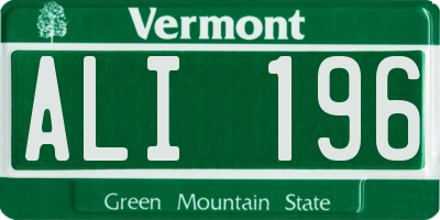 VT license plate ALI196