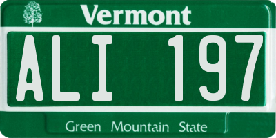 VT license plate ALI197