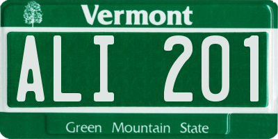 VT license plate ALI201