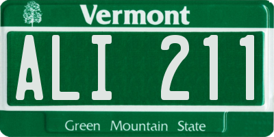 VT license plate ALI211