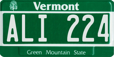 VT license plate ALI224