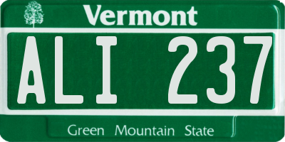 VT license plate ALI237