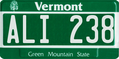 VT license plate ALI238