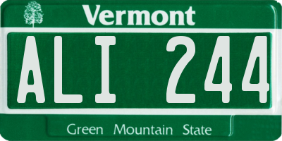 VT license plate ALI244
