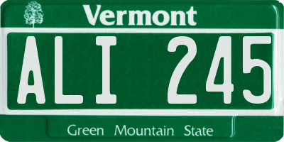 VT license plate ALI245