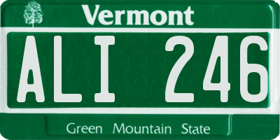 VT license plate ALI246