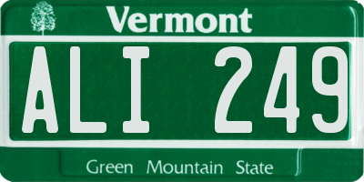 VT license plate ALI249