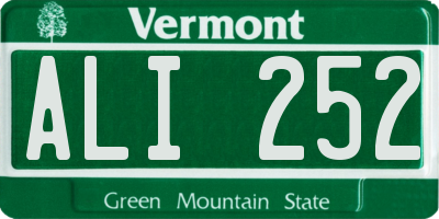 VT license plate ALI252