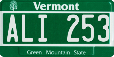 VT license plate ALI253