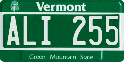 VT license plate ALI255