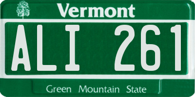 VT license plate ALI261