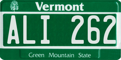 VT license plate ALI262