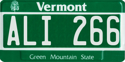 VT license plate ALI266