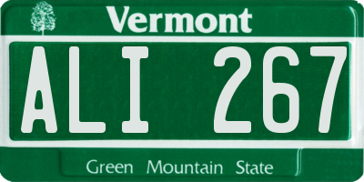 VT license plate ALI267