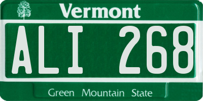 VT license plate ALI268