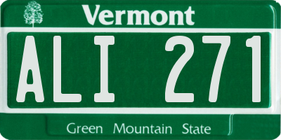 VT license plate ALI271