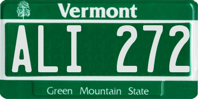 VT license plate ALI272