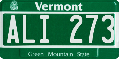 VT license plate ALI273