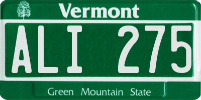VT license plate ALI275