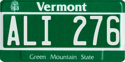 VT license plate ALI276