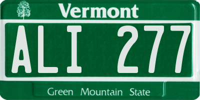 VT license plate ALI277