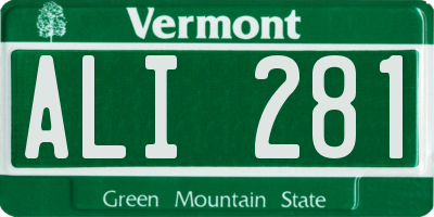 VT license plate ALI281