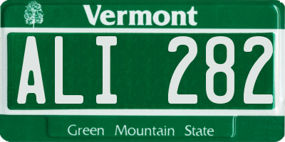 VT license plate ALI282
