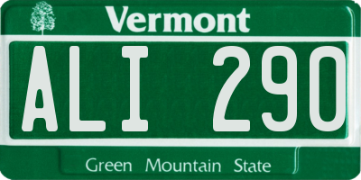 VT license plate ALI290