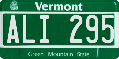 VT license plate ALI295