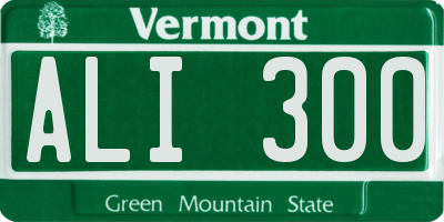VT license plate ALI300
