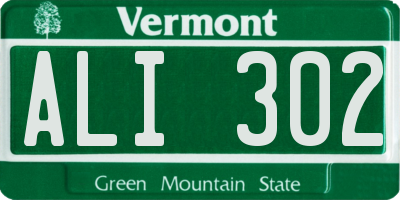 VT license plate ALI302