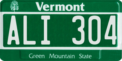 VT license plate ALI304
