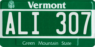 VT license plate ALI307