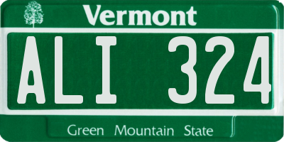 VT license plate ALI324