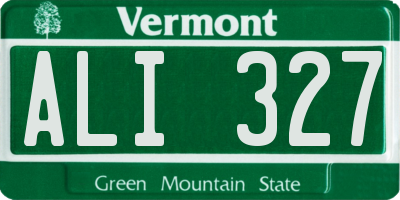 VT license plate ALI327