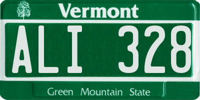 VT license plate ALI328