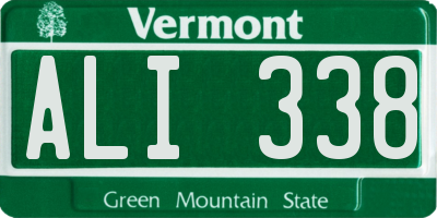 VT license plate ALI338