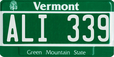 VT license plate ALI339